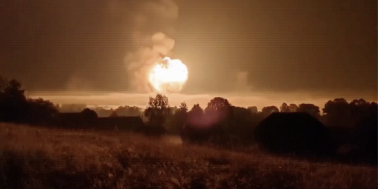 Ukraine claims to have destroyed large Russian ammunition depot in overnight drone attack