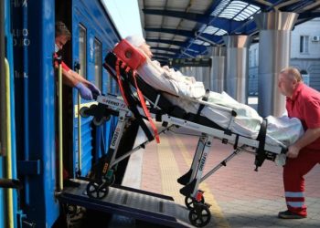 On board a lifesaving hospital train bringing Ukraine’s wounded soldiers to safety