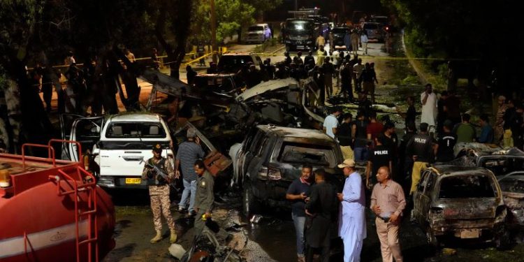 A massive blast outside Karachi Airport in Pakistan kills 2 and injures at least 8