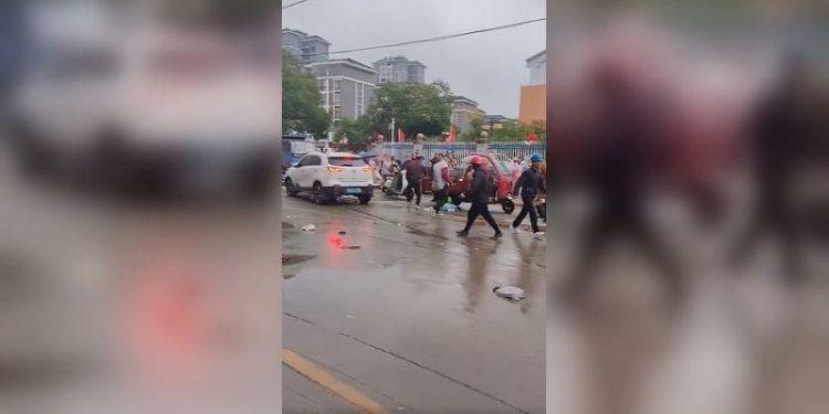 Car crashes into people outside primary school in central China: state media