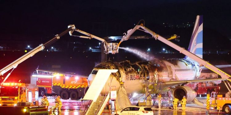 Passenger plane catches fire in South Korea prompting mass evacuation, three injured