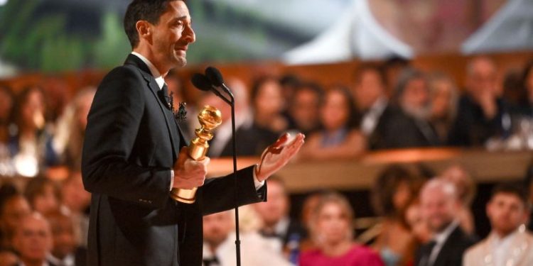 Adrien Brody dedicates his Globe win for ‘The Brutalist’ to his immigrant ancestors