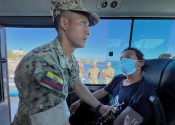 Five fishermen who survived 55 days adrift by drinking rain and parboiling passing fish arrive in Galapagos